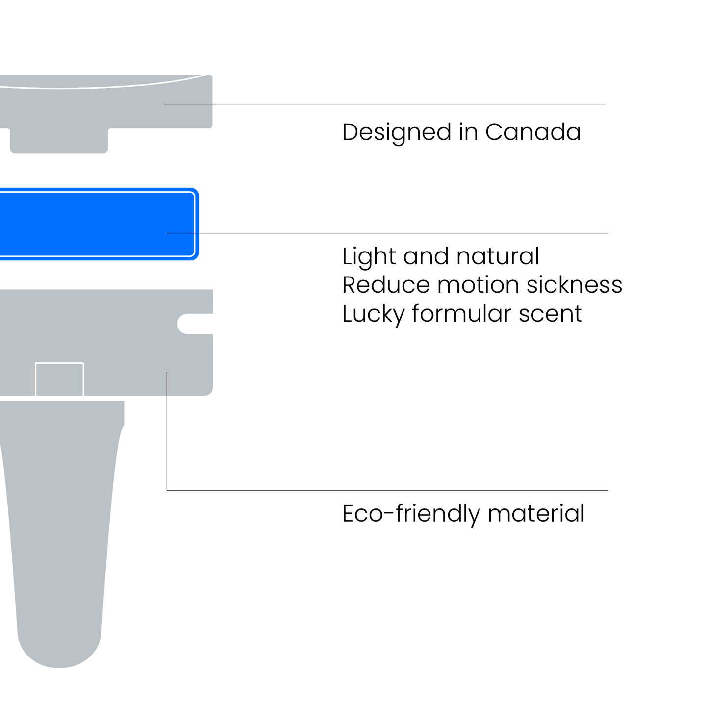 A view of the fortune elment car diffuser diagram on the left side, highlighting its base design, structural details, and showcasing the clip for user reference.